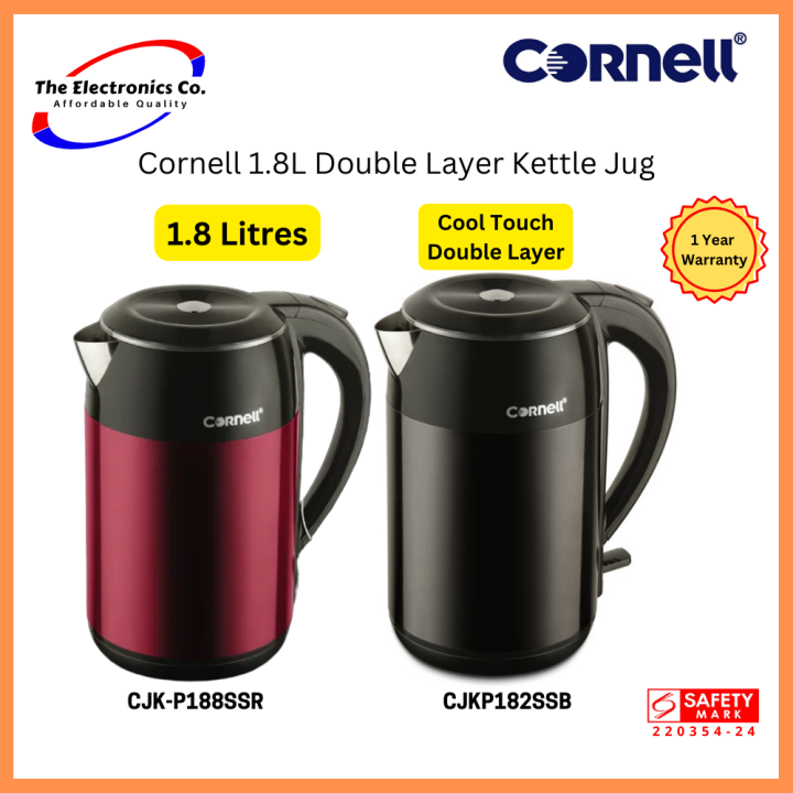 Cornell Double Layer Cool Touch Stainless Steel Kettle Jug