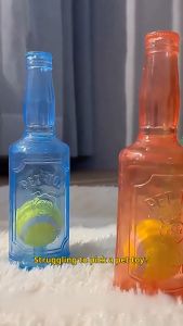 Aikenn Dog Chew Toy Tpr Bottle With Tennis Ball Squeaky Interactive Durable For Puppies Training