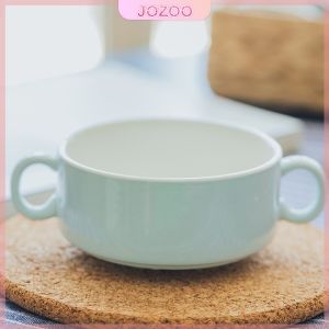 Jozoo Ceramic Tableware Dinner Plate Serving Dish Salad Plate Soup Bowl with Two Handle 15.6*10.9*5.4cm