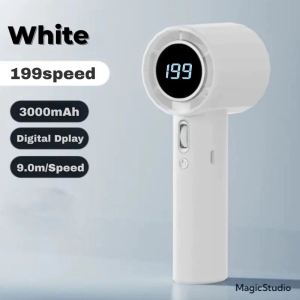 199 High Speed Handheld Fan Strong Wind 199 Gear With Adjustable Speeds LED Display Battery Portable Quiet Mini Fan