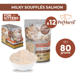 PetMarra Salmon Milky Souffles Kitten Wet Food Pouch 80g BUNDLE OF 12 kittens pet foods pets all breeds