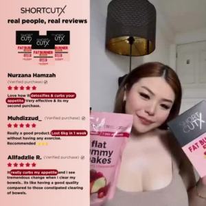 Shortcutx Fat Burner+Detox Lychee Lemon Ready To Drink 7 Sachets Natural Detox Supplement Support Metabolism & Healthy Slimming Weight Loss