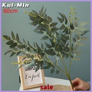 Kui-Min Hot Lá nhân tạo Bó hoa giả liễu đám cưới bối cảnh giả lá trang trí nhà