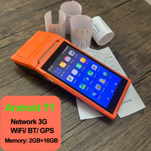 Soonpos Touch Screen Android Handheld POS Terminal With 58mmThermal Receipt Printer 3G 4G WiFi GPS Bluetooth Smart Cashier Mobile POS Machine Compatible With Food Panda Loyverse POS UTAK Salesplay POS System