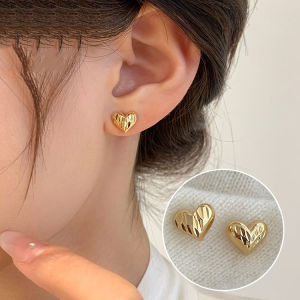 earrings pawnable 21k pure saudi gold love hikaw earrings for women female luxury simple heart-shaped earrings niche fashion temperament jewelry earrings hypoallergenic non tarnish dangling