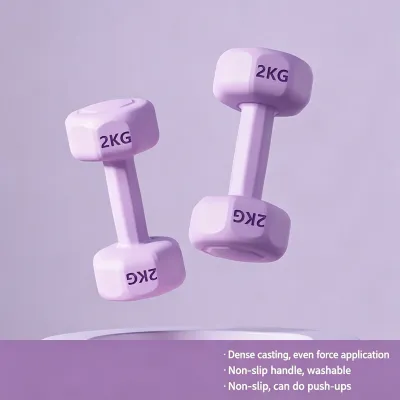Womens Dumbbell Hexagonal Dumbell Gym Fitness Exercise Family Weight Training Exercise Dumbbells Set 1kg/2kg/3kg Training Workout PVC Dumbell Hexagon Wanita | Lady’s Dumbbell untuk Senaman Rumah & Gym | Home Weight Train Workout