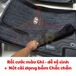 Thảm lót sàn Hyundai ACCENT 2024- 2025 sàn NHỰA 5D TPE đúc vừa khít theo form xe Mẫu TL- KO TRÀN VIỀN