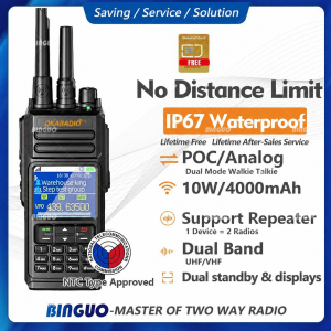 OKARADIO P100plus Network Incercom Long Range 5000KM Unlimited Global POC Waterproof IP67 Two Way Radio 10W High Power UHF VHF Dual Band Walkie Talkie