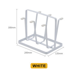 Drain Cup Holder,Wrought Iron Not Easy to Rust and Deform Nordic Style Simple Firm and Durable with 6 Cup Hanger Dustproof for Household Living Room Kitchen Table Organizer Glass Bottle Storage Rack