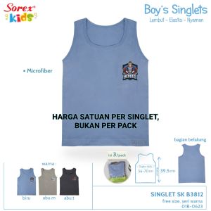 SOREX SINGLET KIDS BOY 3812 3813 - ATASAN / TANKTOP ANAK LAKI LAKI