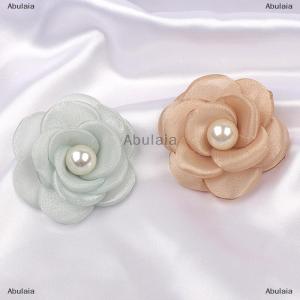 [COD] Abulaia 1Pcs 5cm Mesh Gauze Flowers For DIY Wedding Party Decorations Floral Wreath Scrapbook Craft 3D Fabric Flowers
