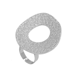 Unique Textured Open Ring Hammered Metal Detailing Adjustable Alloy Band Statement Stackable For Women Girls