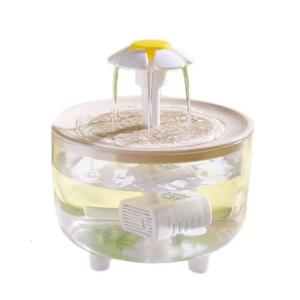 Automatic Cats Drinking Fountain Quiet Filtration Pump Water Dispenser with Flower Flows Design for Pet Everyday Use