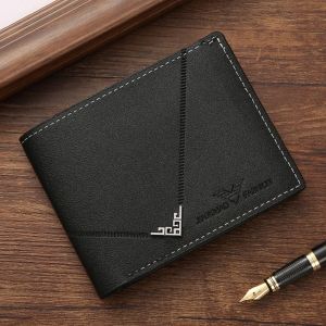 UUMIR PU Leather Short Wallet Large-capacity Multi-card Slot Coin Purse Fashion Folding Money Bag Men