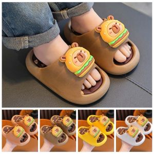 RENJE Anti-slip Cute Capybara Slippers Thickened PVC Cartoon Animal Slippers Baby Slippers Soft Childrens Bathroom Sandals Boys