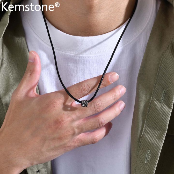 Mens black clearance pendant necklace