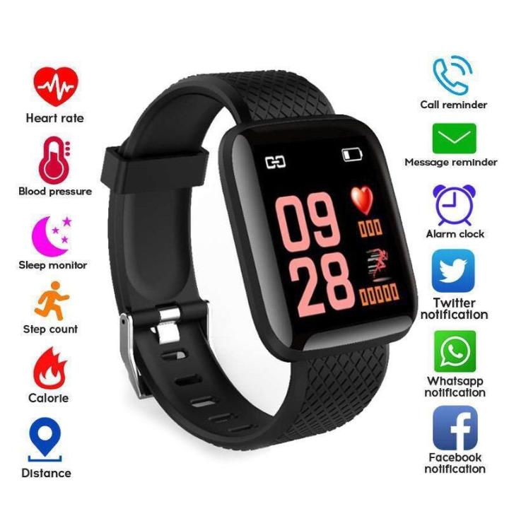116 PLUS Smart Watch Jam Tangan Bluetooth Sport Heart Rate Detak