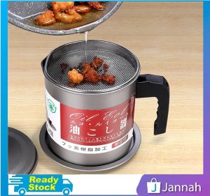 Jannah 1.4L/1.7L Stainless Steel Tank Can Cooking Oil Filter Pot Separator Storage Tank Kitchen Tools Container 6R2