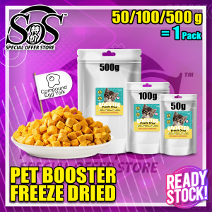 Pet Food Freeze Dried Chicken Salmon Yolk Cube Fish Pet Treats Cat Dog Booster Snack Makanan Kucing Gemuk 宠物冻干零食 50g/100g/500g