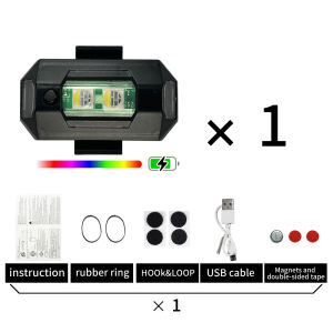 AUTOFun 7 Warna Lampu Strobo Dapat Diisi Ulang Motor Modifikasi Lampu Universal Sepeda Lampu Flash Lampu Strobo Motor Retrofit DIY