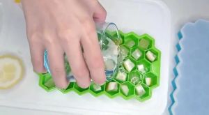 Ice Tray With Lid 37 Cell Honeycomb Shape Silicone Ice Cube Molder