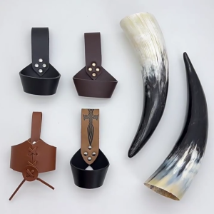 Ancient Era Horn Cover PU Leather Role Play Costume Accessory Craftsmanship Design Cpsplay Historical Reenactment