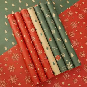 10/50pcs Christmas Gift Wrapper / Thcikened Kfrat Wrapping Paper For Gift Decration / DIY Wedding Birthday New Year Christmas Party Craft Papers