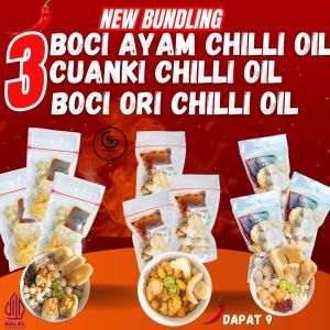 Bundling BOCI CHILLI OIL[ 3 Boci Ayam3 Cuanki3 Boci Ori] By GudangsnackTgr
