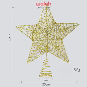Gold Silver Glitter Christmas Tree Top Star Hollow Sparkle Star Toppers Christmas Star Tree Topper