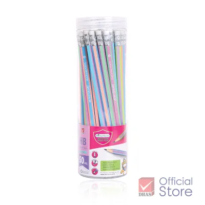 Master Art ดินสอดำ HB รุ่น Ribbon ลายริบบิ้นน่ารัก ไส้แข็งแรง - จำนวน 50 แท่ง