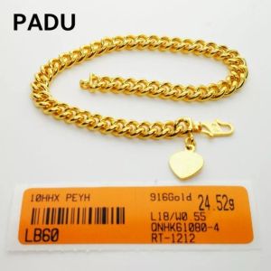 Rantai Tangan Gajah Padu Emas 916 Yon Hing
