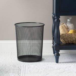 Trashcan Metal Waste Basket Round Trash Can for Office Home Recycling Bin Trash Bin Large Outdoor Garbage Bin