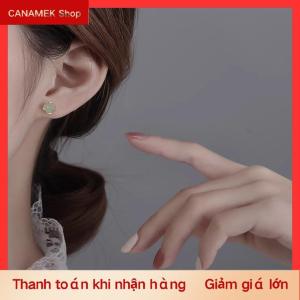 CS Trung Quốc Phong Cách Retro Giả Ngọc Nhỏ Stud Bông Tai Cho Phụ Nữ Tinh Tế Màu Xanh Lá Cây Vòng Bead Bông Tai Đồ Trang Sức Thanh Lịch Quà Tặng