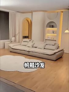LZ-Fabric sofa Italian-style light luxury household rental room sailing simple technology velvet cloth sofa