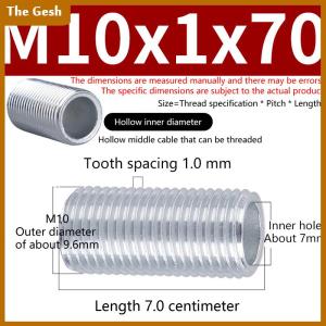 [The Gesh] 10Pcs M10 Lamp Tooth Tube Metal Hollow Threaded Tube Screw Nut Lamp Cap Galvanized Chandelier Connect Rod Fixed Base