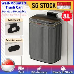 Hanging Trash 8L Can Dustbin Rubbish Bin Cabinet Door Floor Wall Mounted Kitchen Tong Sampah Sangkut