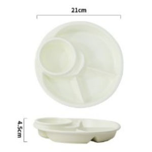 Breakfast Divided Plate 4 Grid Microwavable Healthy Diet Plate Dinner Portion Control Picnic Tray