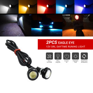 2PCS 23mm Orange Universal Eagle Eye 12V Car LED Auto DRL Daytime Running Backup Light Auto Lamp Parking Reverse