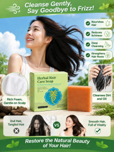 Herbal Black Hair Shampoo Anti-Hair Loss Soap Promote Hair Growth Shampoo Bar