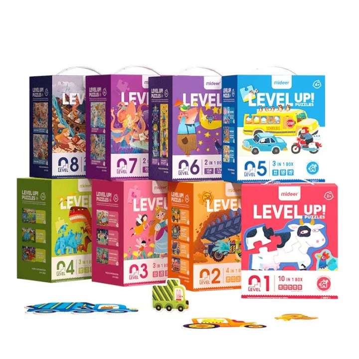 ĐỒ CHƠI XẾP HÌNH PUZZLE MIDEER THEO CẤP ĐỘ CHO BÉ 2-7+ TUỔI CHỦ ĐỀ GIAO ...
