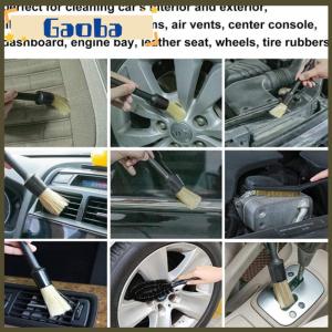 gaoba แปรงขนแปรง3ชิ้นภายในรถแปรงขนแปรงสำหรับทำความสะอาดรถรายละเอียดเครื่องมือทำความสะอาดแผงหน้าปัดรถยนต์