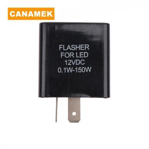【CANAMEK】 Motorcycle Accessories 2 Pin LED Flasher Relay With Buzzer 12V Adjustable Frequency Of Turn Signals Blinker Indicator Relays