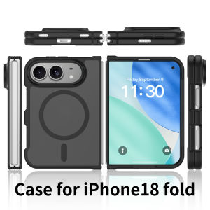 Case For iPhone Duo Fold Case Matte Translucent Protective Back Cover For MagSafe Wireless Charging Shell Phone Funda