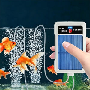 USB Rechargeable Solar Oxygen Pump Water Proof Ultra Silent Fishing Oxygen Pump Booster 2-4L/min