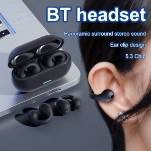 🎧【Readystock】 + FREE Shipping 🎧 2023 NEW Ear-Clip Bluetooth Headphones Bone Conduction Earphone TWS Wireless Earbuds Stereo Bass Sports Headset with Mic