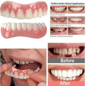 Upper Lower Temporary Fit Fake Teeth Cosmetic Denture Smile Veneers False Teeth Brace Cover Upper False Tooth Cover Snap