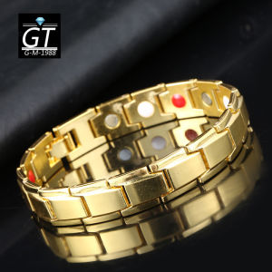 Titanium Steel Fashion Bracelet Men’s Magnetic Therapy Bracelet Magnetic Therapy Relieves Joint Discomfort Men’s Versatile Accessories