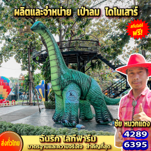 เป่าลมไดโนเสาร์ ตุ๊กตาเป่าลม สกีนโลโก้ฟรี!! ตุ๊กตาเป่าลมสำหรับสถานที่ท่องเที่ยว