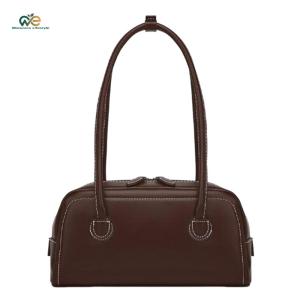 PU Leather All-Match Shoulder Bag Large Capacity Soft Tote Handbag Elegant Underarm Bag Travel Party Shoulder Bag[Winnereco Lifestyle]
