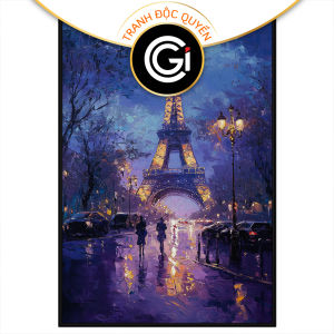 Tranh phong cảnh tháp eiffel galaxy. Tranh treo tườngdán tường sơn dầucanvastrang trí.CGI-2080